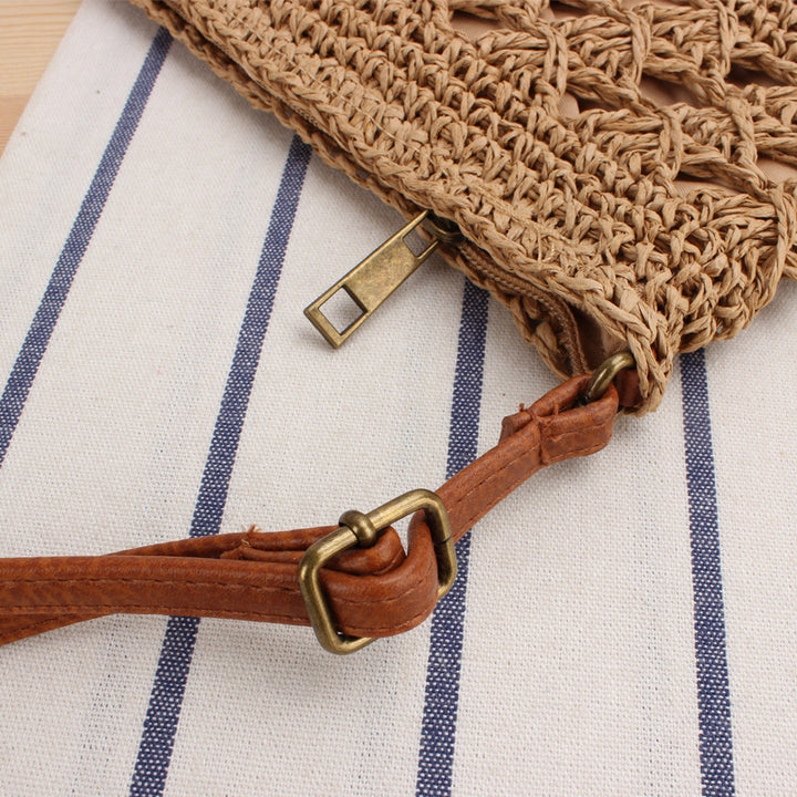 Handbag Made of Braided Natural Material with Adjustable Shoulder Strap Bowlift