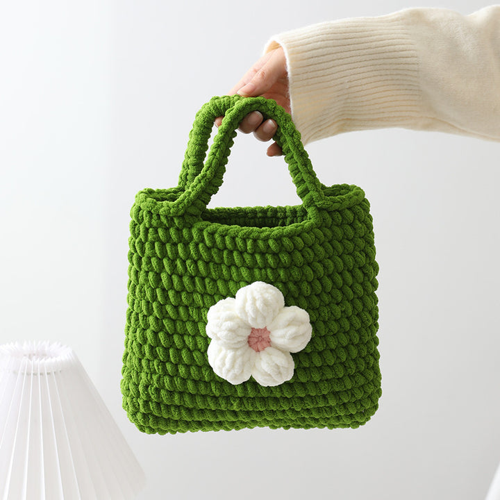 Handcrafted cotton bag with floral application Bowlift