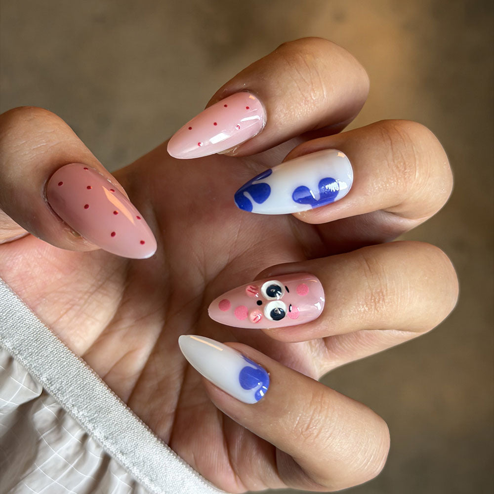 Whimsical Cartoon Press-On Nail Set Bowlift