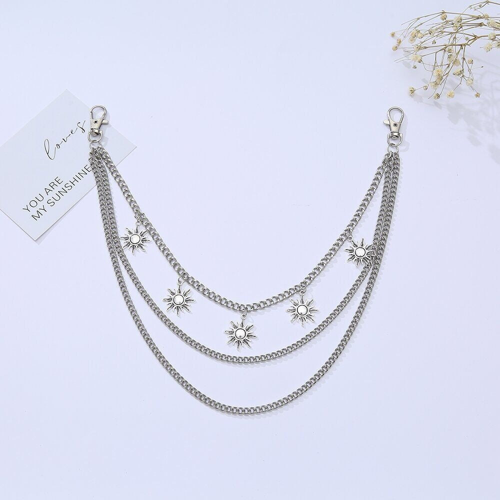 Fashionable chain necklace with sun motifs Bowlift