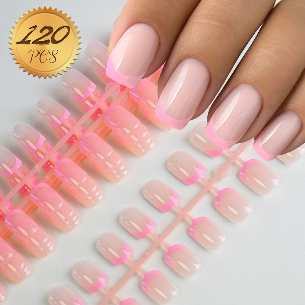 Decorative French Tip Press-On Nail Set Bowlift