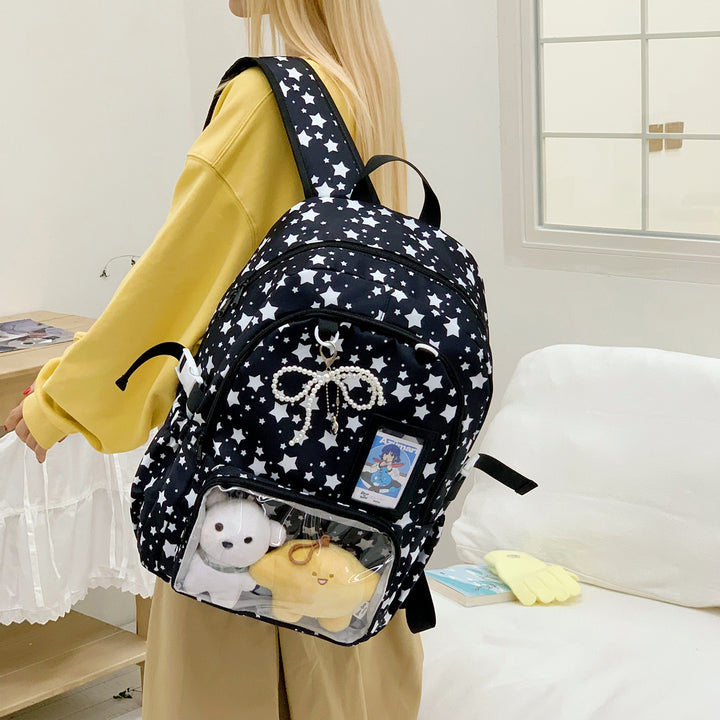 Adventurous Star-Patterned Backpack Bowlift