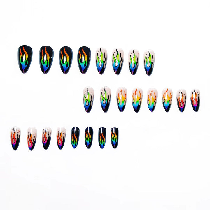 Artistic Flame Pattern Nail Art Bowlift