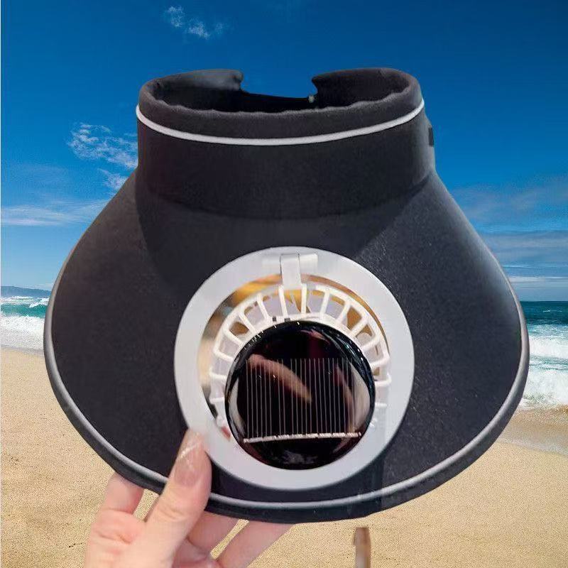 Sport Sun Visor with detachable front fan, adjustable headband and reflective piping Bowlift
