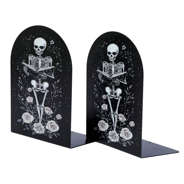 Artistic Skull-Themed Bookends