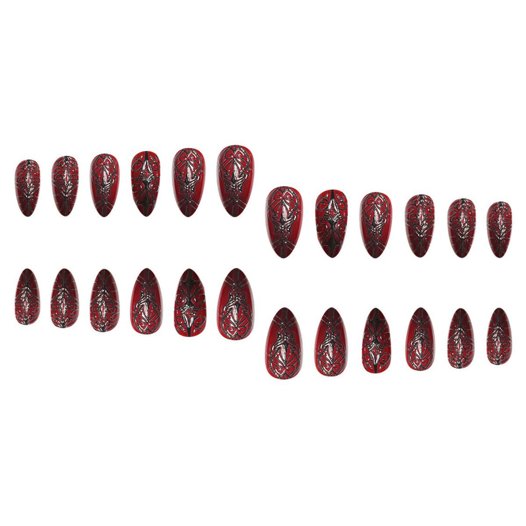Gothic-Inspired Stiletto Press-On Nail Extensions Bowlift