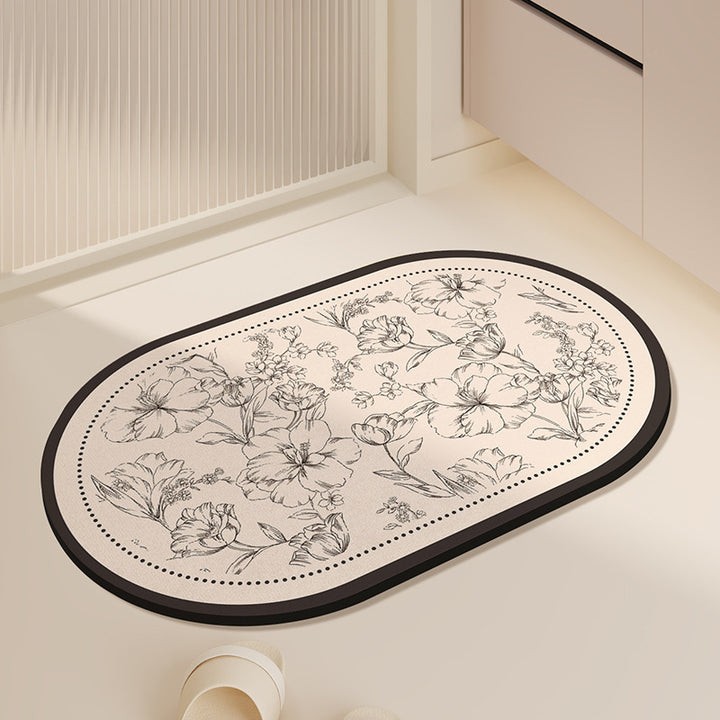 Floral Design Indoor Mat Bowlift