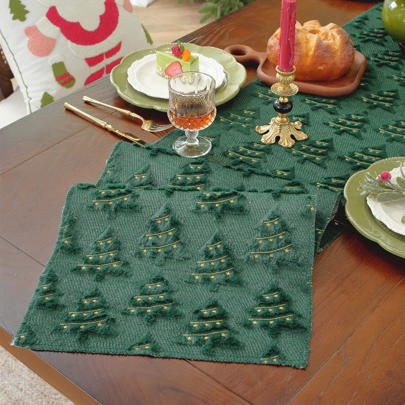 Festive Christmas Tree Pattern Table Runner