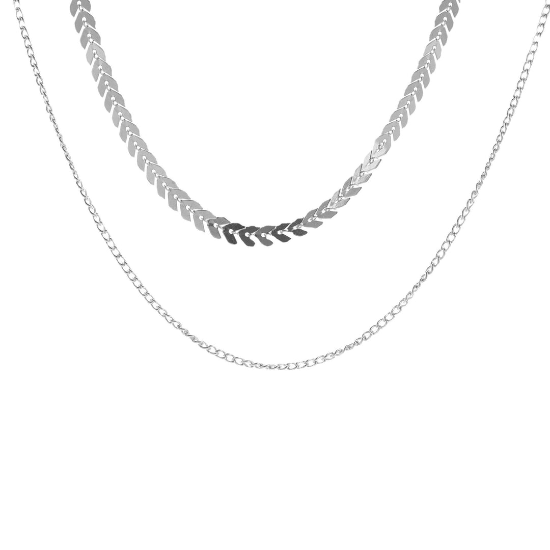 Layered Chevron Chain Necklace Bowlift