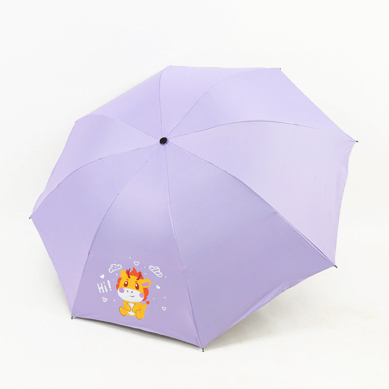 Women's Folding Umbrella with Fun Animal Design Bowlift