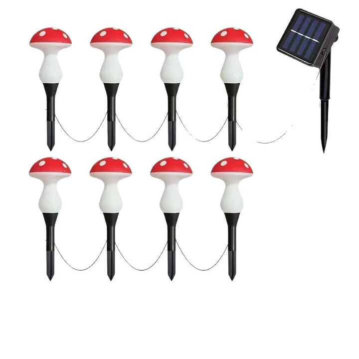 Whimsical Mushroom LED Stake String Lights For Garden Pathway With Weatherproof Design Bowlift