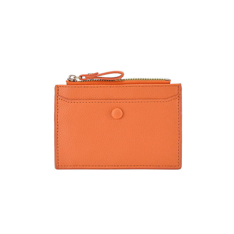 Textured Leather Zippered Card Holder Bowlift