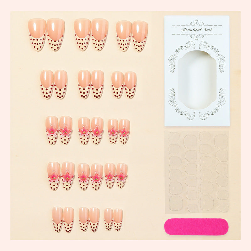 Polka Dot and Floral Press-On Nail Collection Bowlift