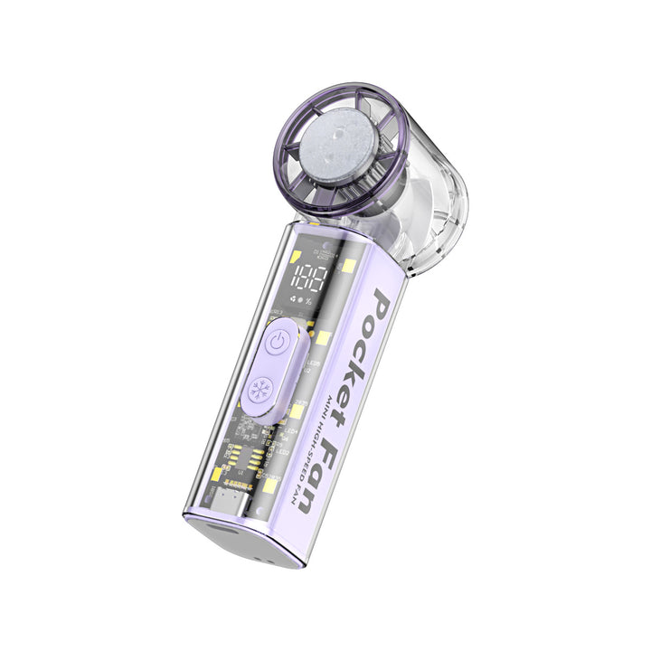 Women's Portable Mini Fan with Transparent Housing Bowlift