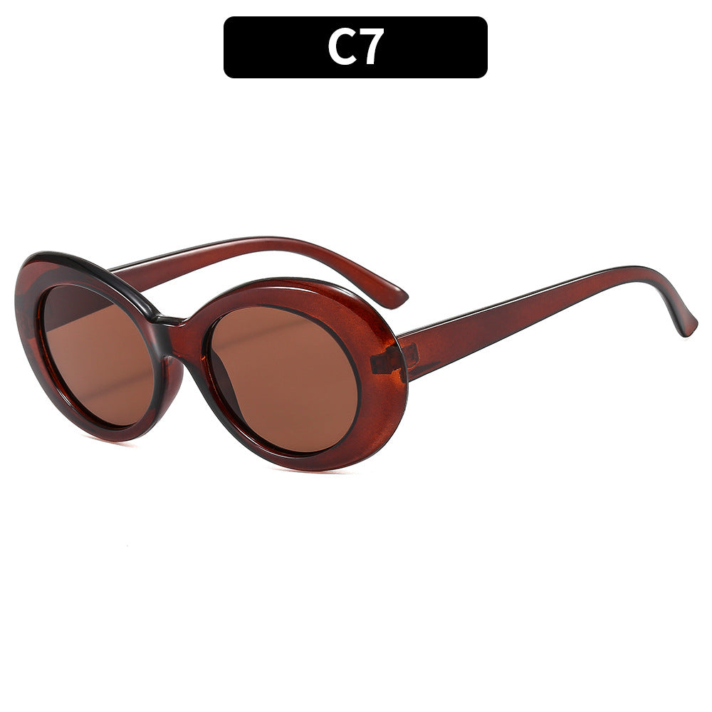 Retro-Inspired Oversized Oval Sunglasses