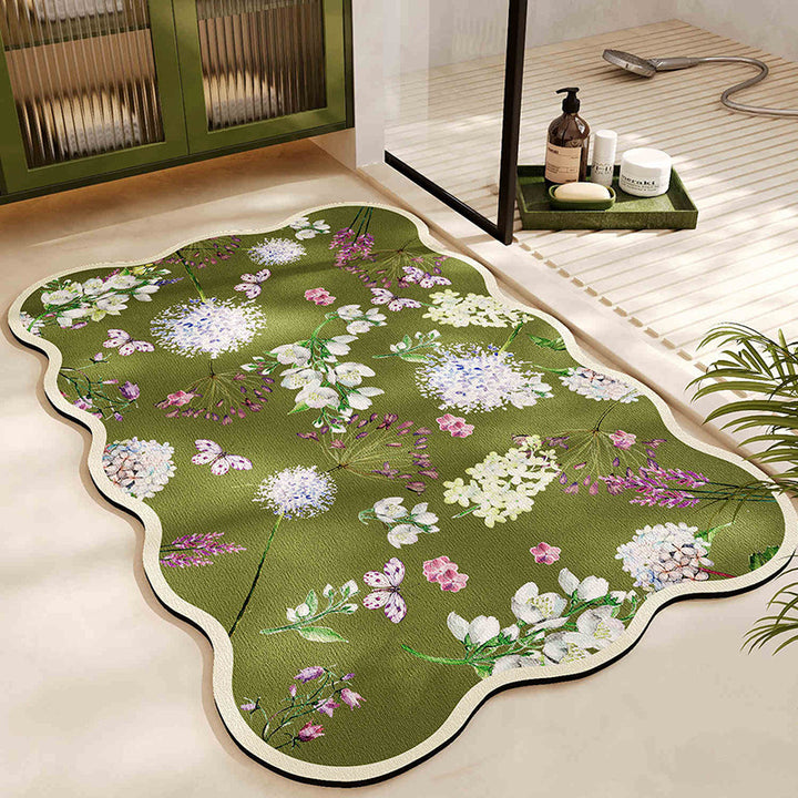 Floral Pattern Bath Mat Bowlift