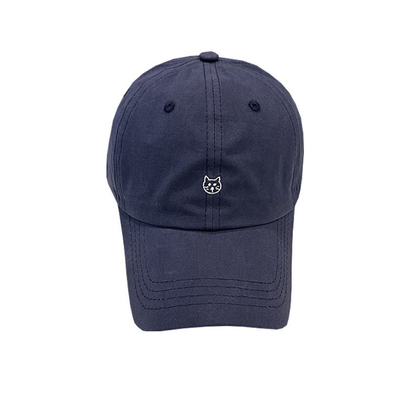Women's Casual Cat Embroidered Baseball Cap Bowlift