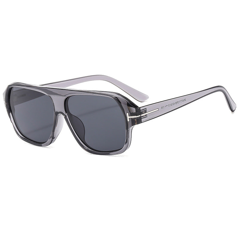 Women's fashionable sunglasses with distinctive geometry and brown lenses Bowlift