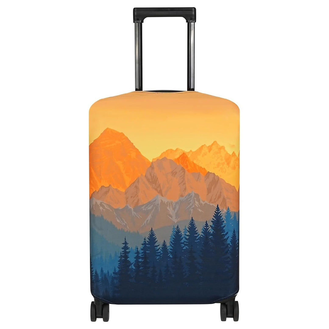 Unisex non-elastic suitcase cover with mandala motif, stretch protective cover for telescopic handle and wheels Bowlift