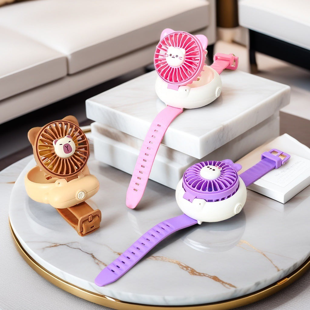 Women's Portable Hand Fan with Fun Rabbit Design Bowlift