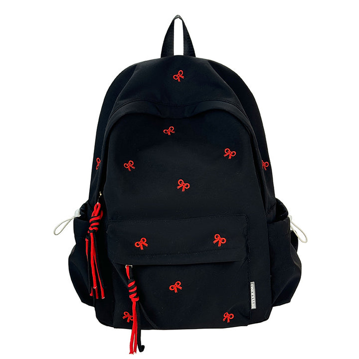 Elegant Bow-Embroidered Backpack Bowlift