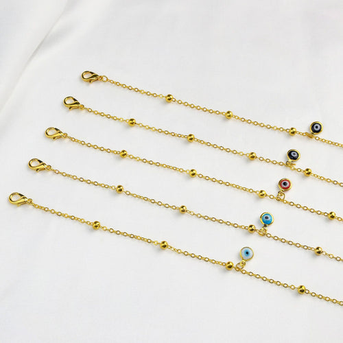 Delicate Evil Eye Anklet Bowlift