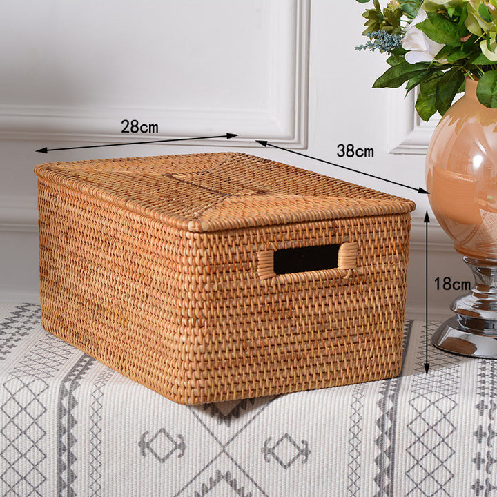 Women rectangular rattan storage basket Bowlift