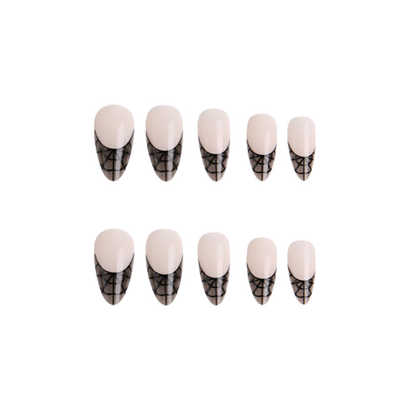 Artful nail tips with elegant spider web pattern Bowlift