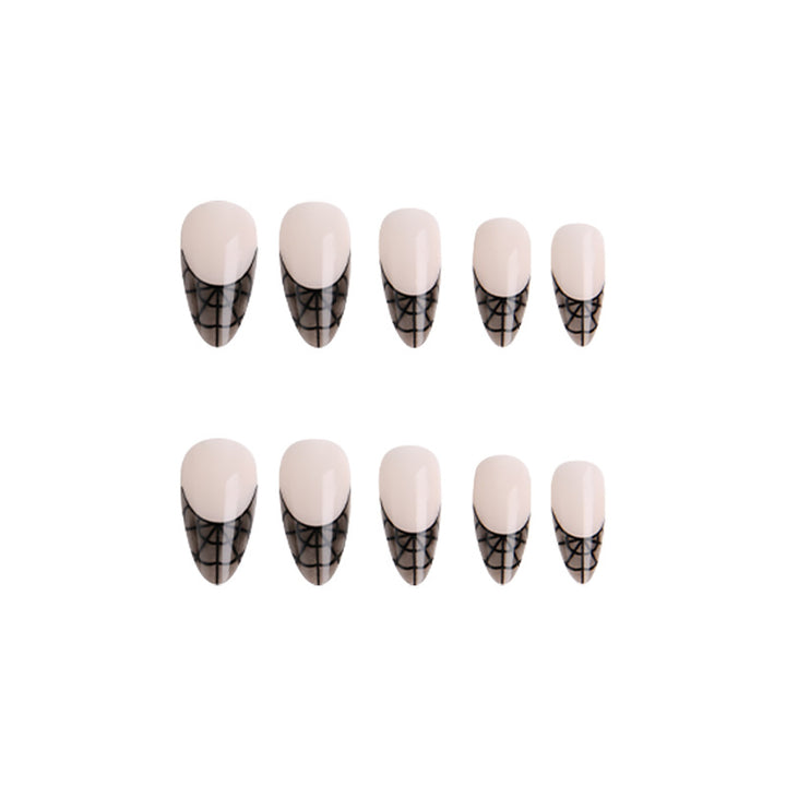 Artful nail tips with elegant spider web pattern Bowlift