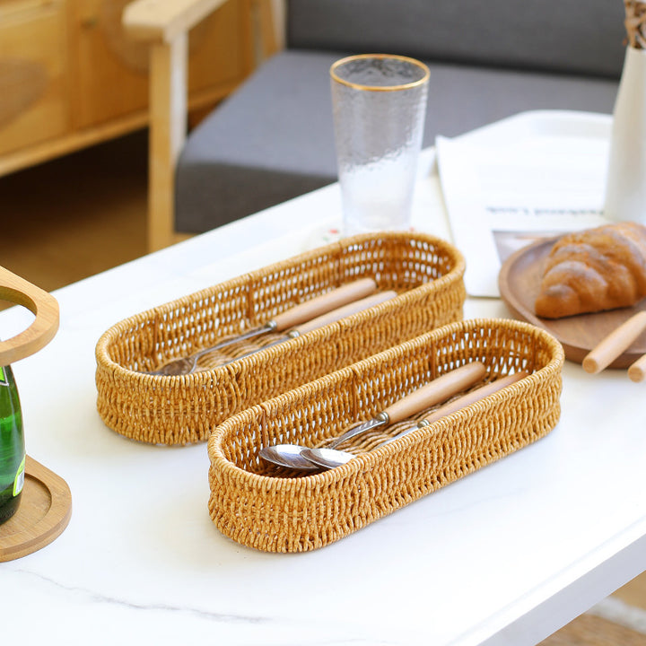Oval Woven Storage Tray Bowlift