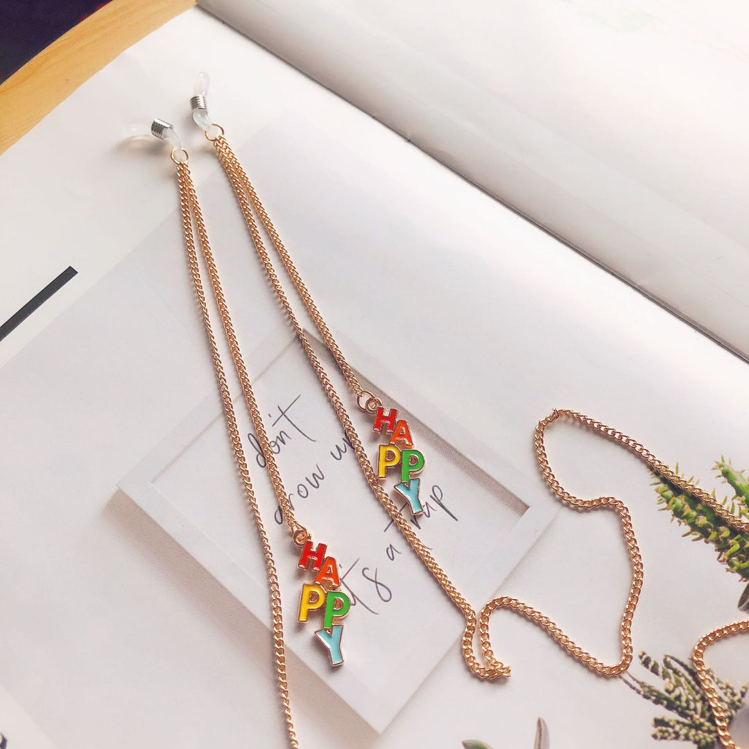 Stylish Dual Charm Eyewear Chain Bowlift