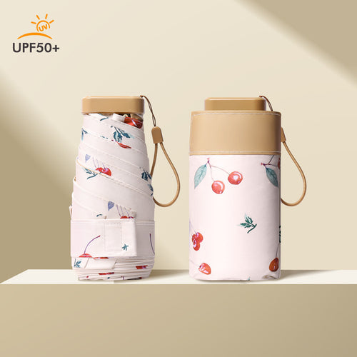 Women Foldable Umbrella with Fruity Design and Integrated Carry Bag Bowlift