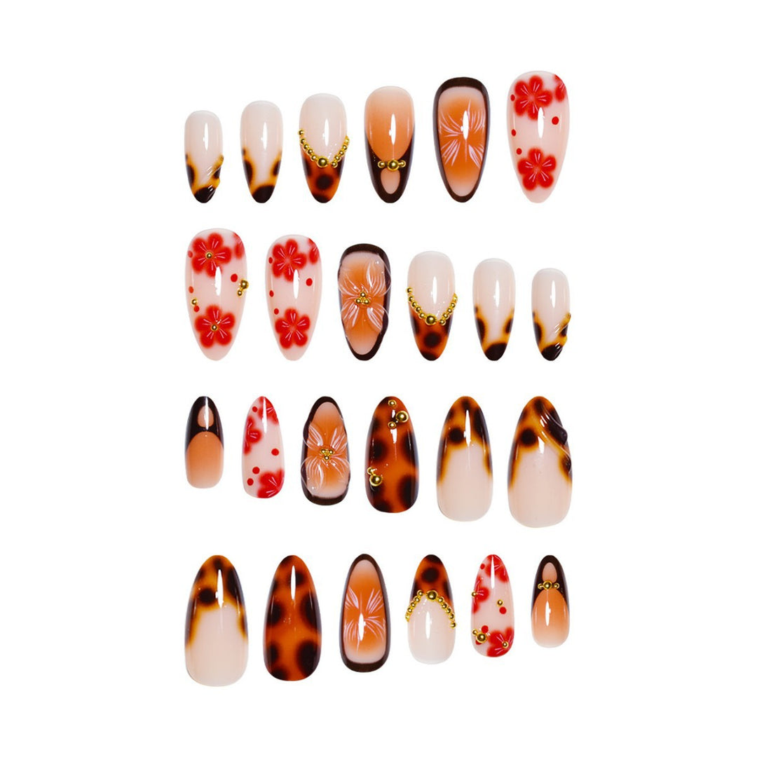 Artistic Floral Nail Art Extensions Bowlift
