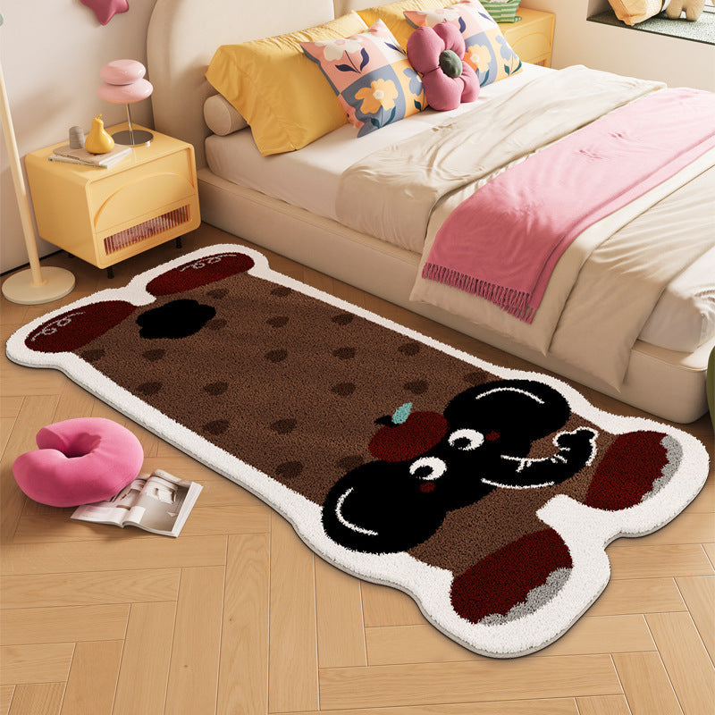 Elephant-shaped Plush Rug