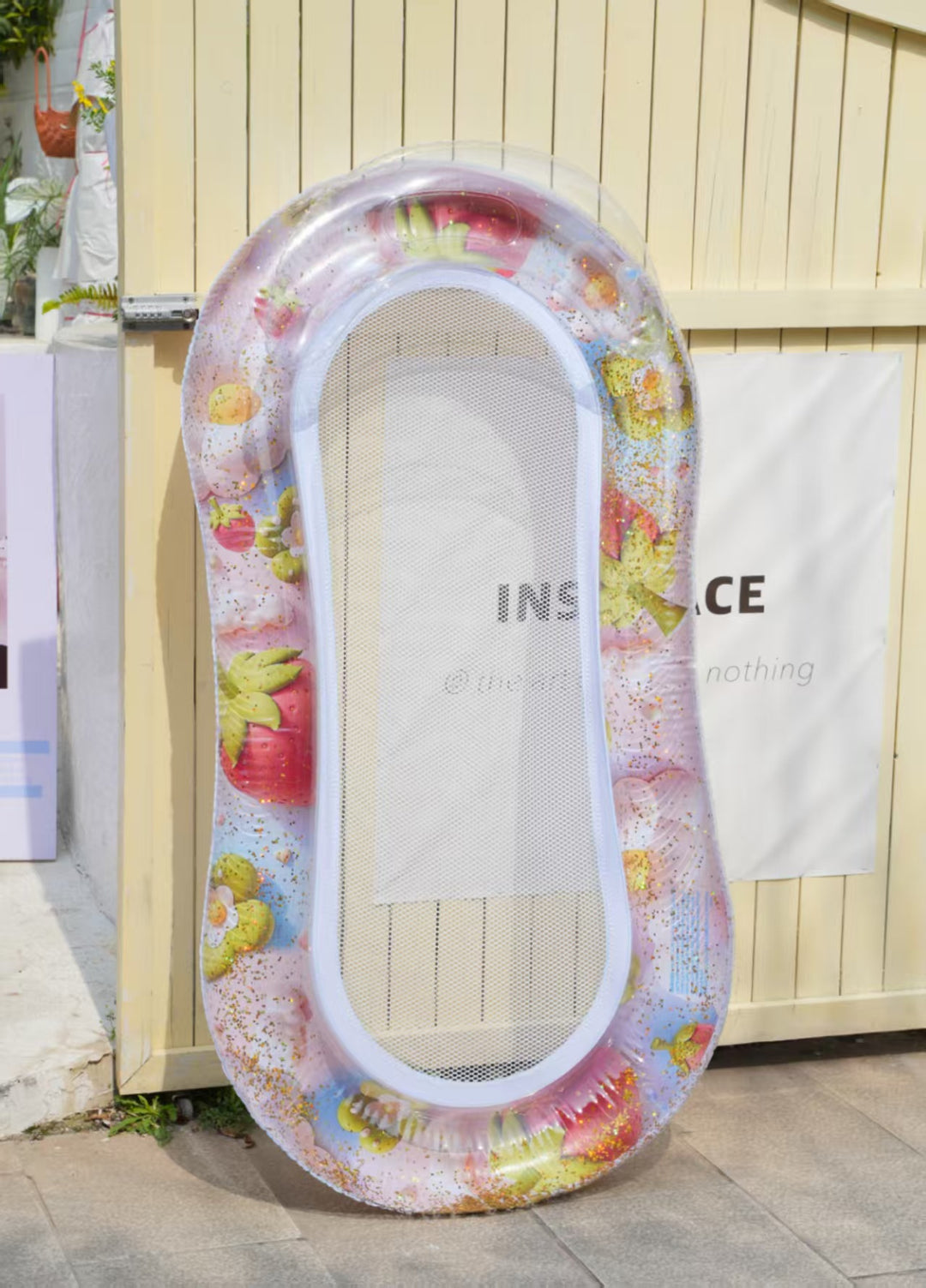 Women's Inflatable Swimming Ring with Watermelon Design Bowlift