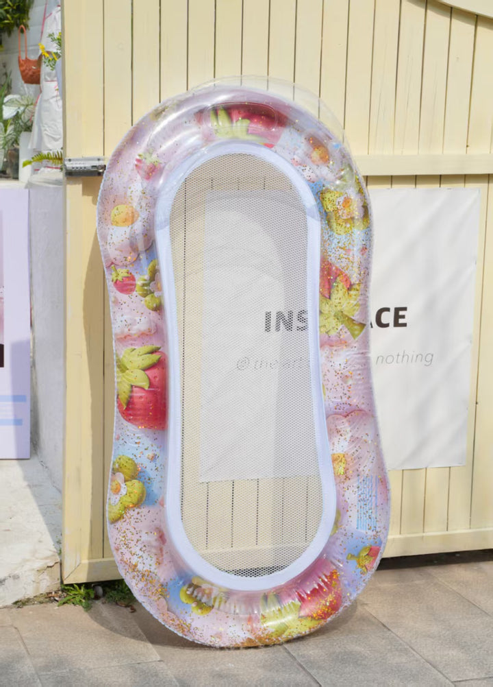 Women Inflatable Swimming Ring with Watermelon Design Bowlift