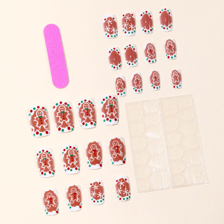 Festive Gingerbread-Themed Nail Art Extensions Bowlift