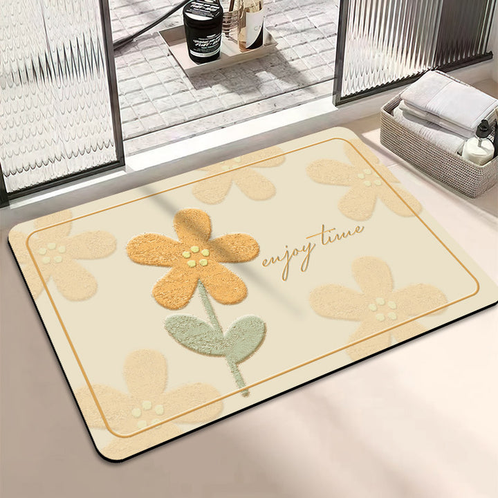 Chic Inspirational Floral Bath Mat