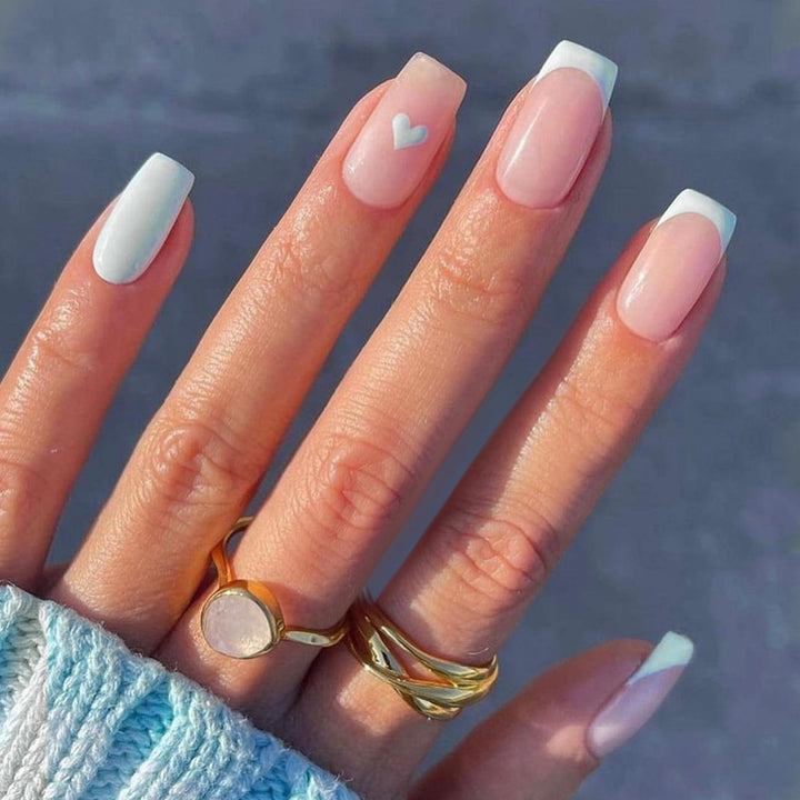 Heart-Accent Press-On Nail Set Bowlift