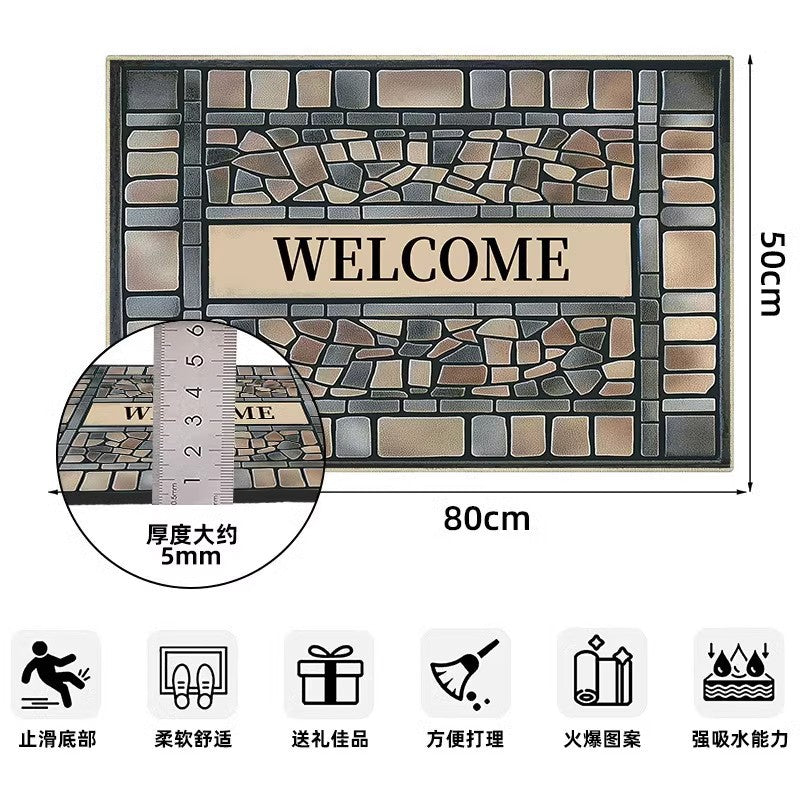 Decorative Stone Pattern Door Mat