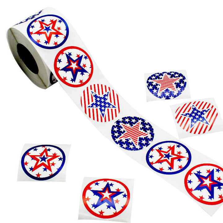 Unisex nan rundes self-adhesive motif sticker set patriotic star pattern weatherproof multiple design Bowlift