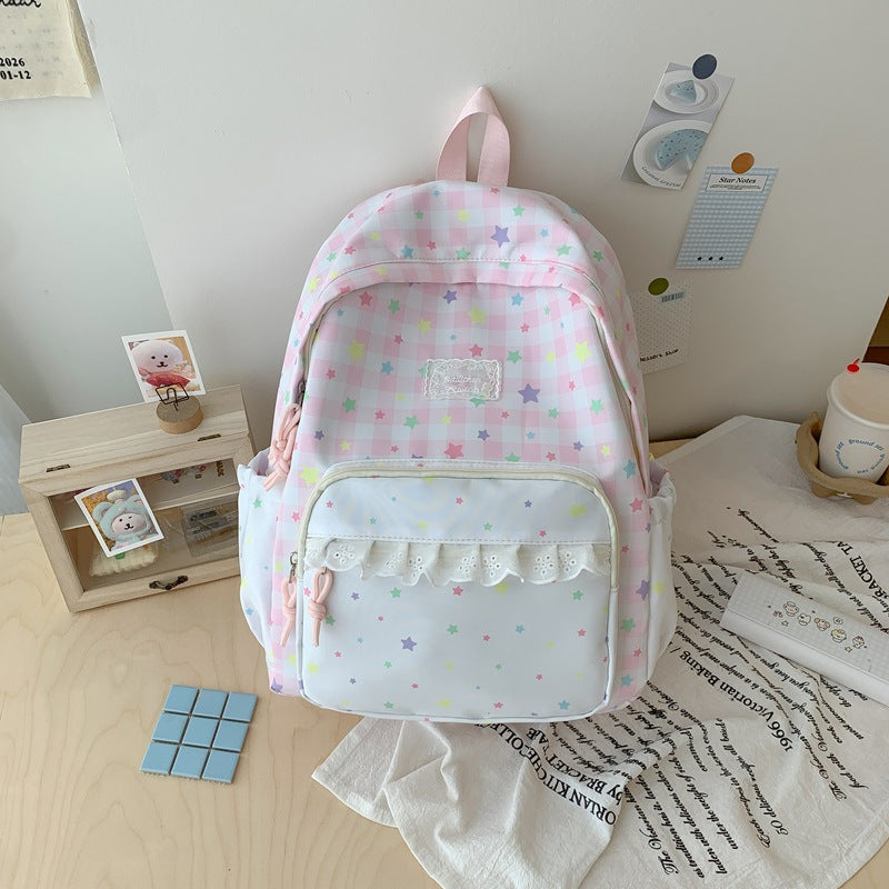 Stylish Star-Printed Backpack