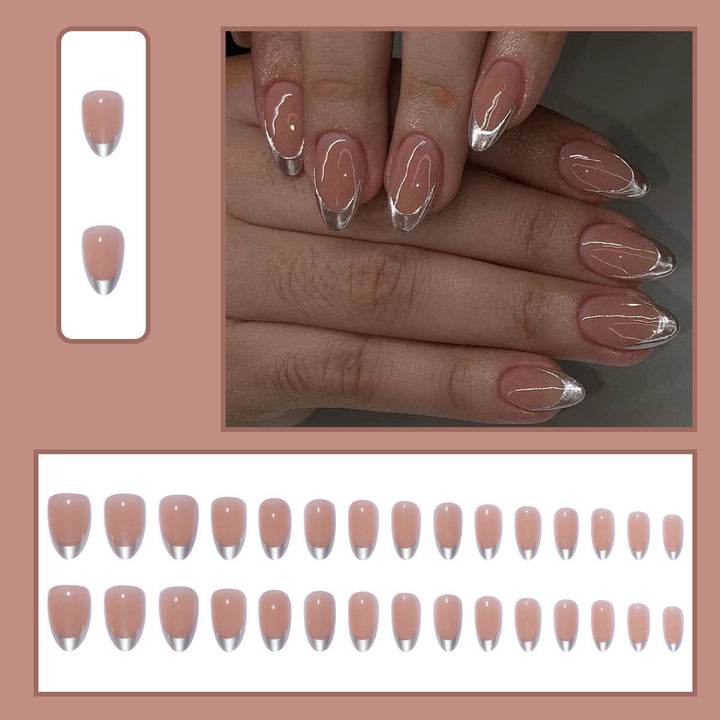 Stylish French Tip Press-On Nail Set Bowlift