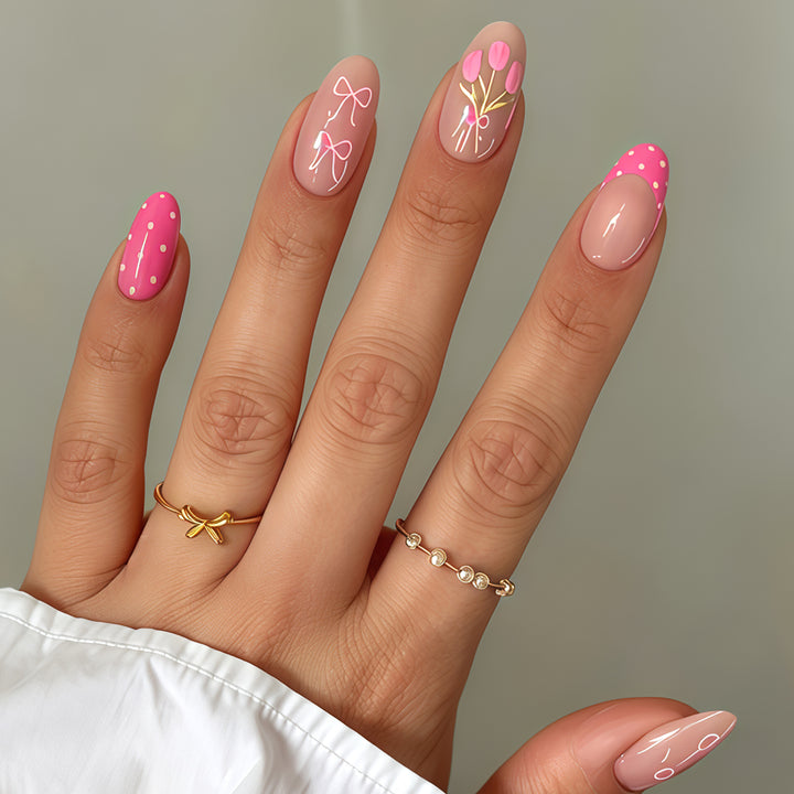 Artistic Floral Nail Art Design Bowlift