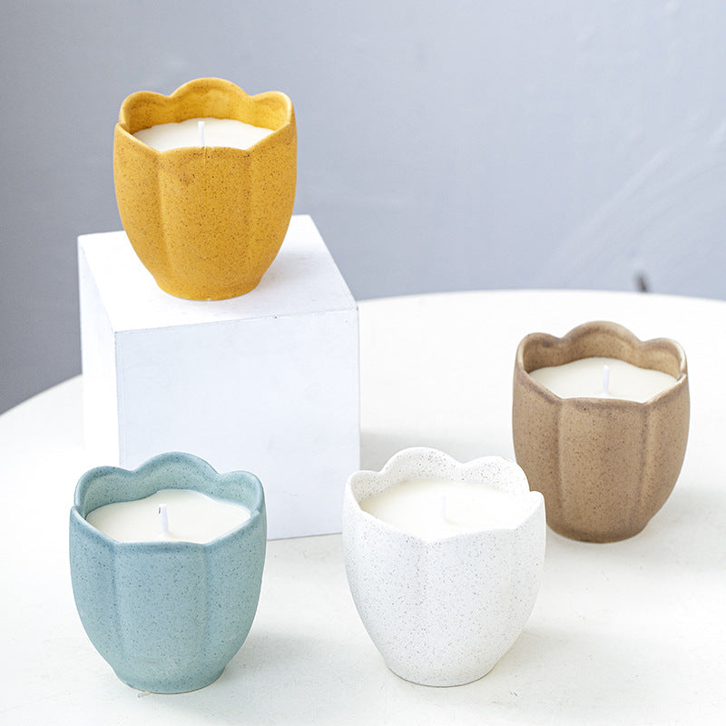 Decorative Organic Ceramic Candle Holder Bowlift