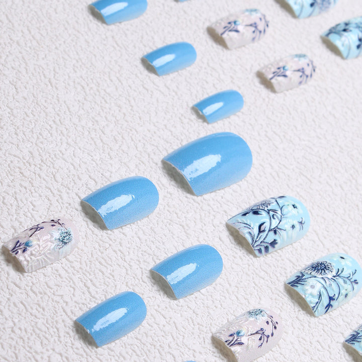 Botanical Floral Press-On Nail Art Bowlift
