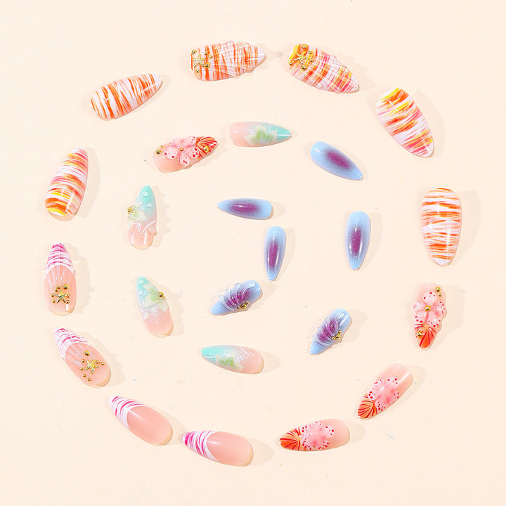 Decorative Floral 3D Acrylic Nail Art Design Bowlift