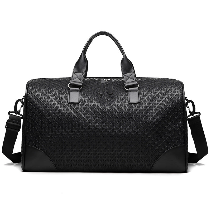 Luxury Woven Leather Weekend Duffle Bag Bowlift