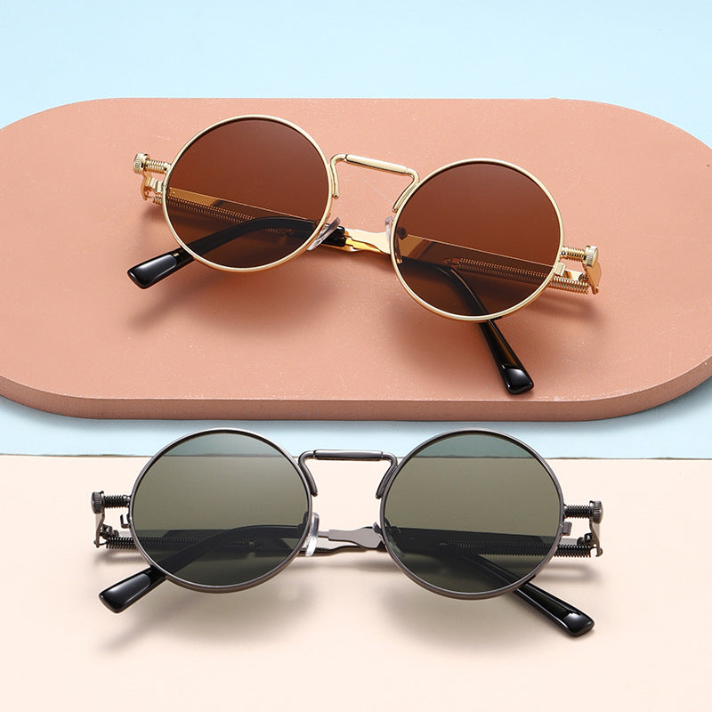 Women's fashionable round sunglasses with precise metal frame Bowlift