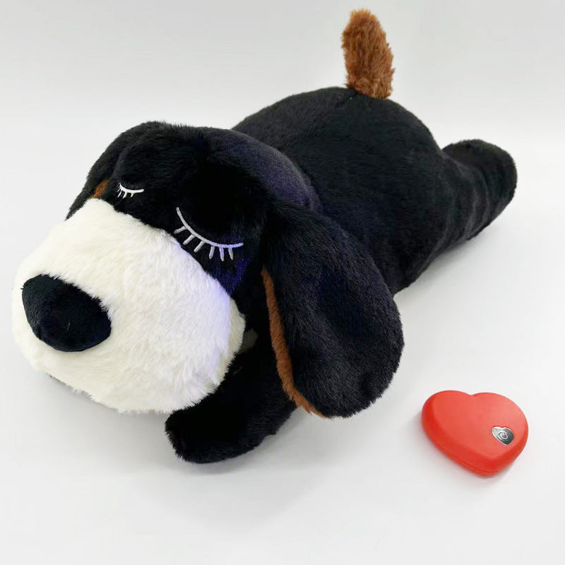 Plush heated cuddle dog pillow with heart remote control Bowlift